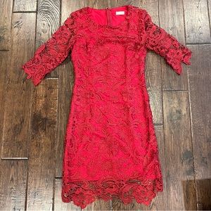 Red lace dress